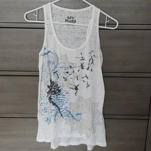 Graphic High-Low Tank Top
